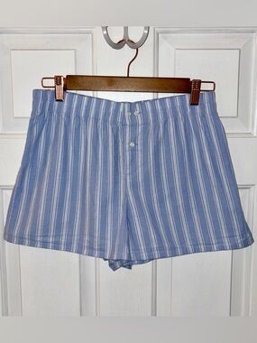 Love by GAP Blue Striped Poplin PJ Boxer Shorts